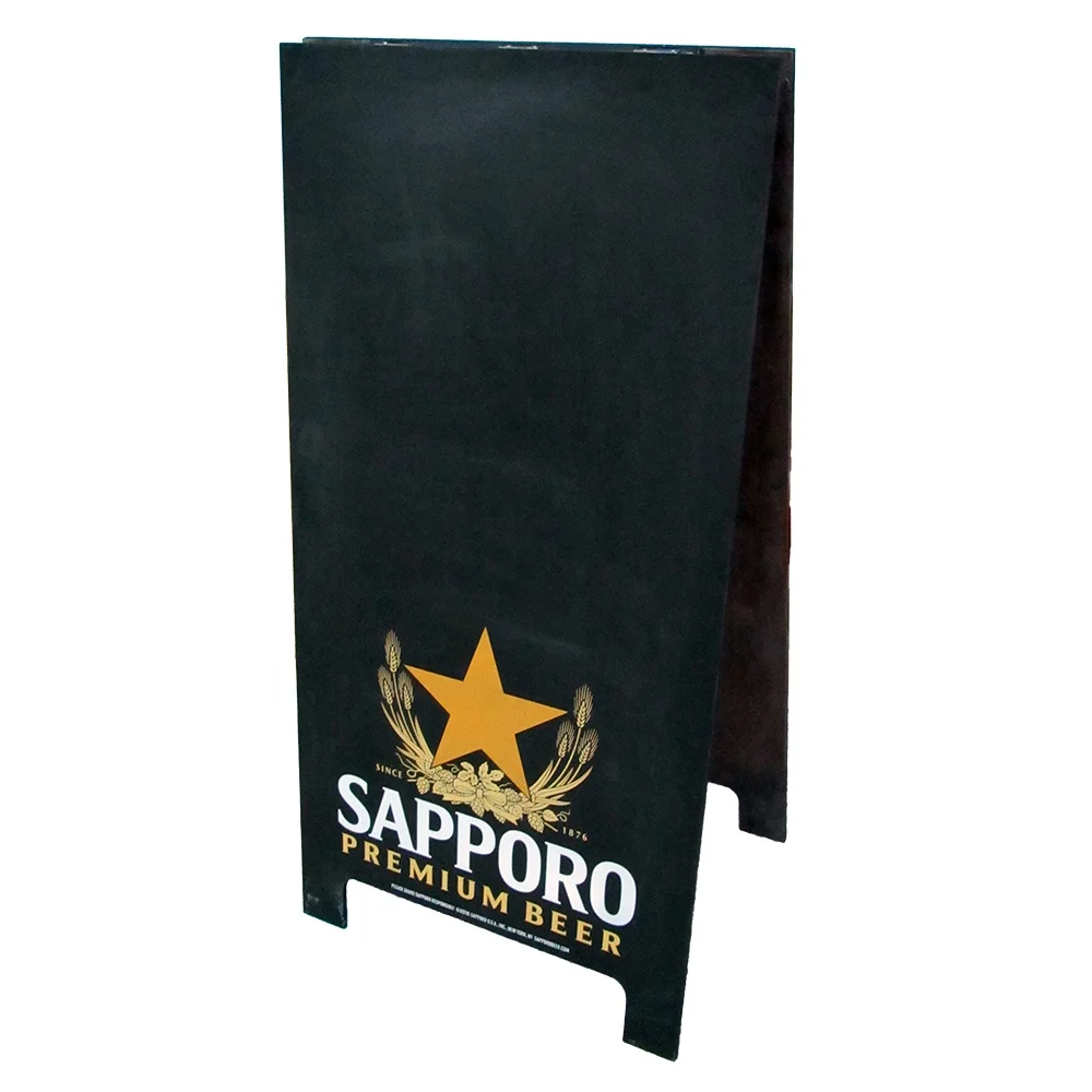 bar and restaurant promotional  wooden double face standing chalkboard sign