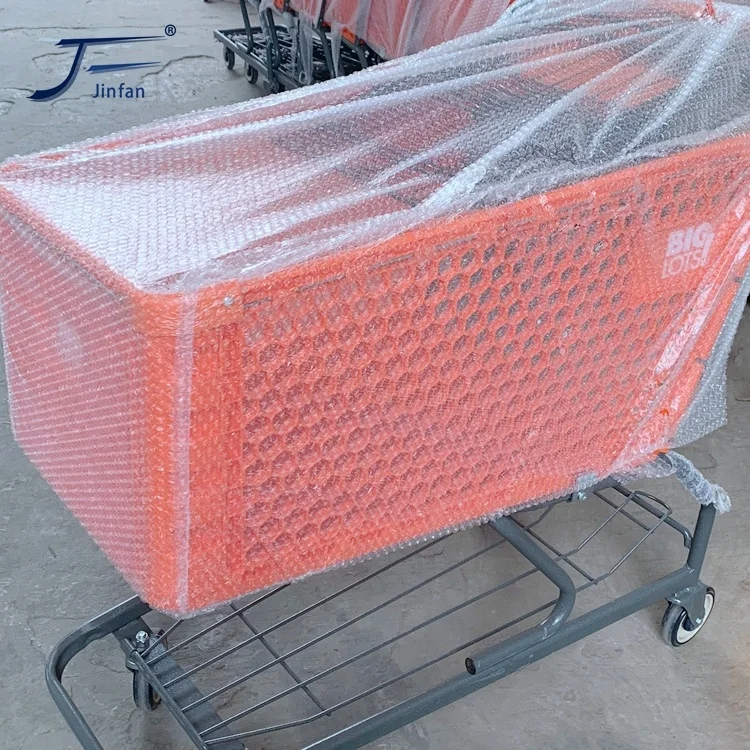 Supermarket Store Plastic  Shopping Trolley Mobile Grocery Shopping Cart The Best 125 Liters Plastic Parts Anti-uv Unfolding