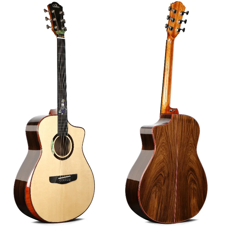 Chinese Sevillana high quality acoustic guitar 41 inch high gloss solid guitar 2106