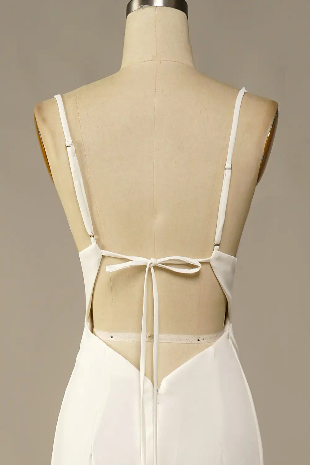 Wholesale Elegant Mermaid Spaghetti Straps Open Back Wedding Dresses 2024 White Floor Length Sleeveless Satin Wedding Gown