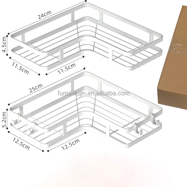 Multi-use corner storage rack for living room bathroom durable metal adhesive bathroom corner rack
