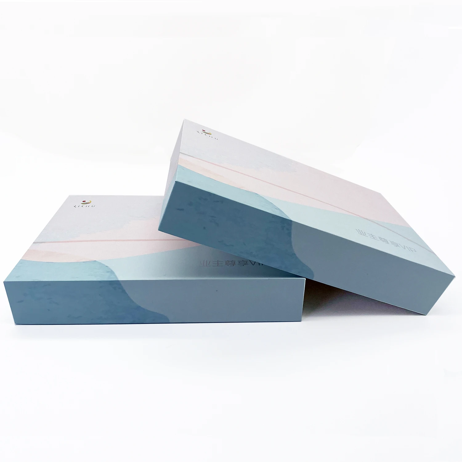 Customized Luxury Sliver Hot Stamping Logo Foam Insert VIP card Packaging Lid and Base Paper Box