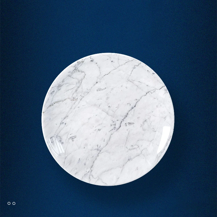 stonekocc Brand Customized Creative Natural Marble Fruit Nordic Circular Decoration Commercial Western Restaurant Steak Tray