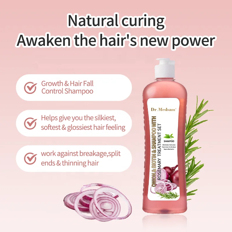100% Natural Organic Treatment Hair Growth Onion Biotin Rosemary Shampoo And Conditioner