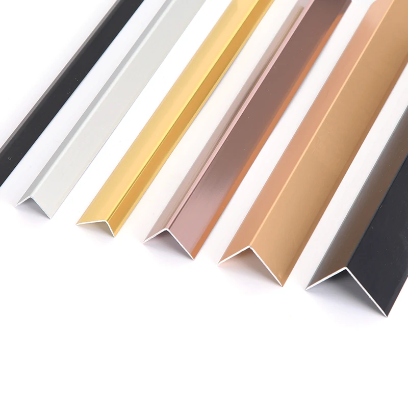 Interior Decoration Building Accessories Anodizing Aluminum Wall Corner Protective Trims Wall Tiles Angle Edge Trim Strips