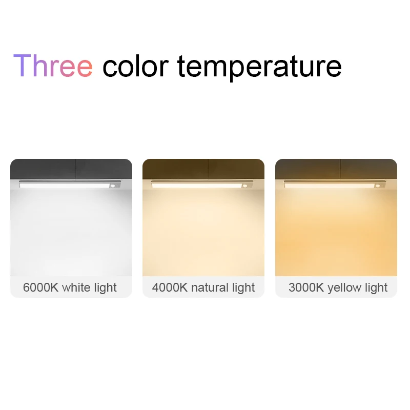 LED Ambient Accent Lights Rechargeable 3 Color Motion Sensor Lights Under Cabinet Lights for Bar Glassware Display