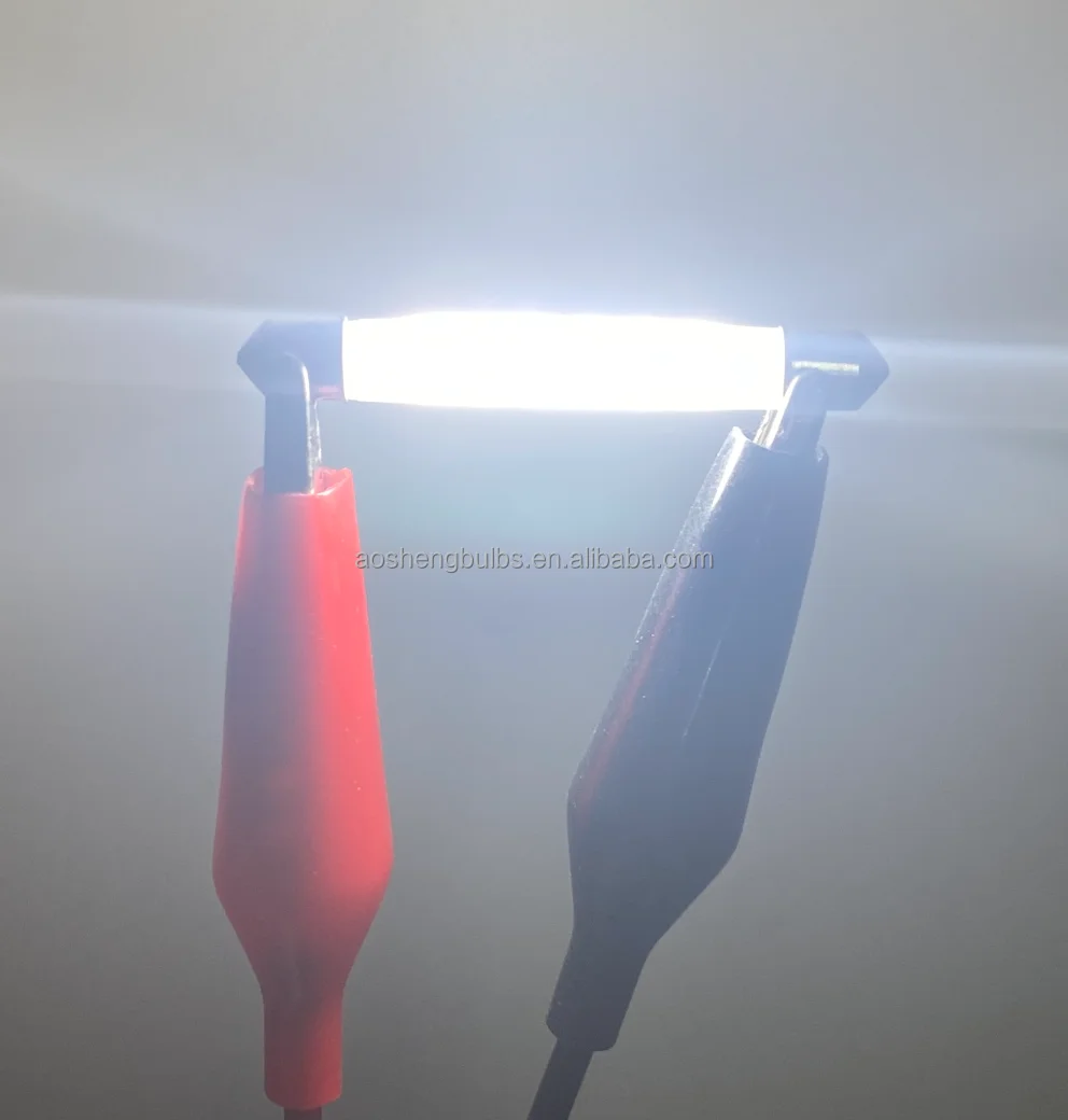 T6 LED Fuse Bulb 12V 24V LED flat head light bulb LED makeup light bulb Festoon LED lamp