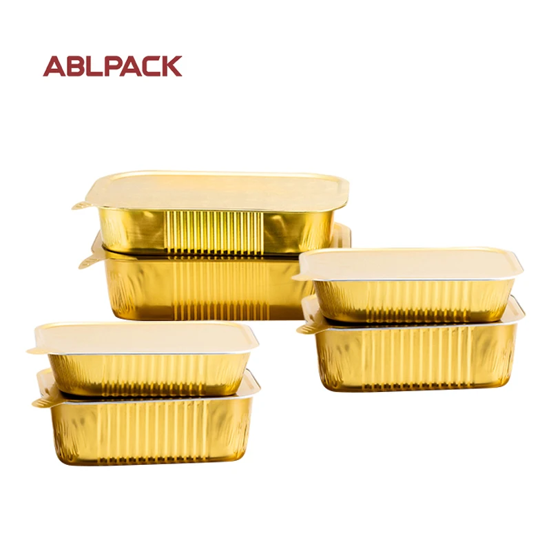 Одноразовый декоративный поднос из фольги для кексов алюминиевой и прямоугольные крышки