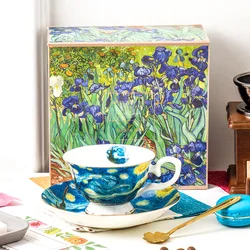 Wholesale Ceramic European Van Gogh Fine Bone China TeaCup Sets