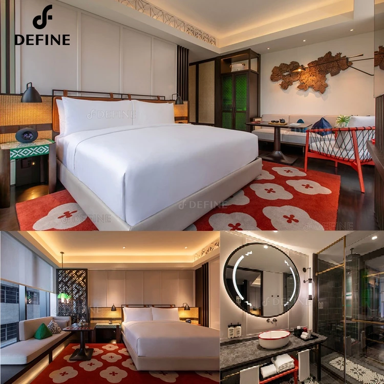 High Quality Hotel Furniture Supplies Commercial  Custom Modern Design Wooden Complete Hotel Room Furniture Set