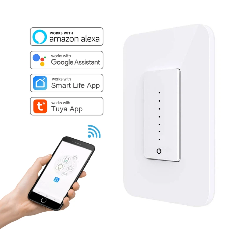 1 Gang Led Wireless Electric Mini Home American Wholesale Tuya Wifi US Touch Dimmer Dimmable Smart Switch
