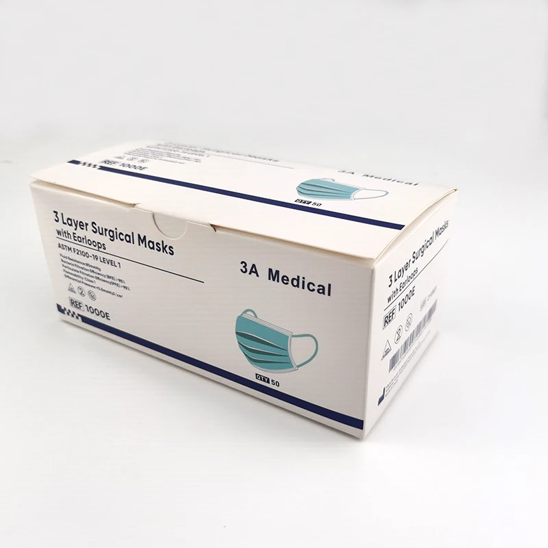 Manufacturer ASTM F2100 Level 1 Non-woven Medical Face Mask Facemask Disposable Surgical Mask