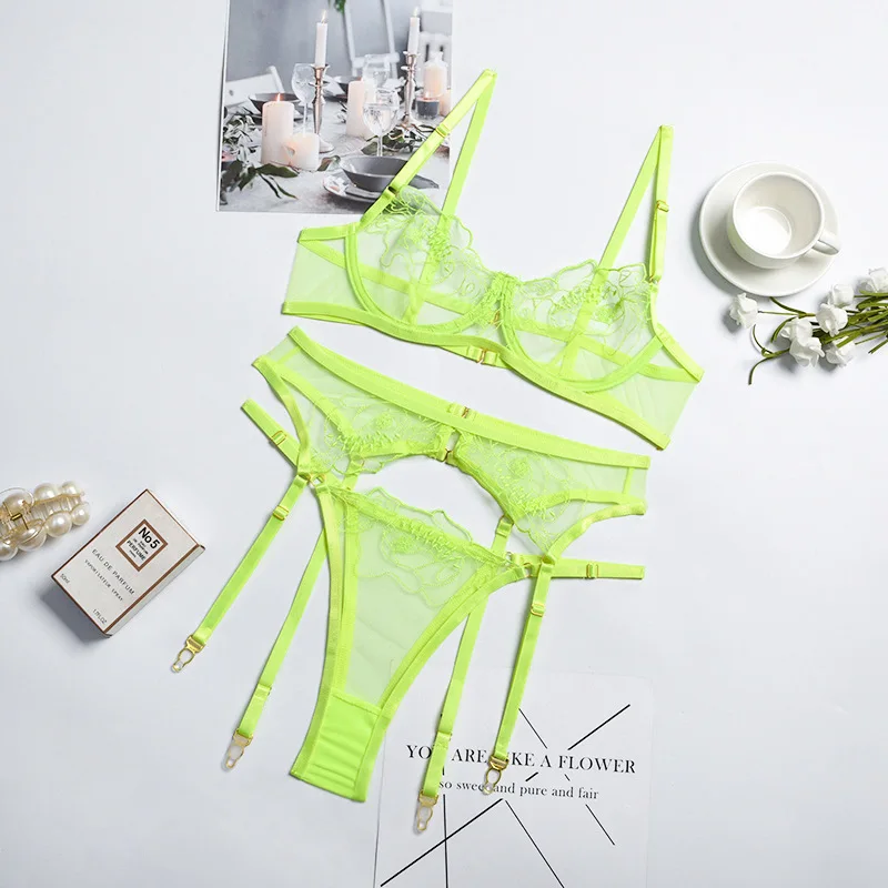 2021 New Arrival Attractive Neon Women Sexy Lace Transparent Lingerie Underwear