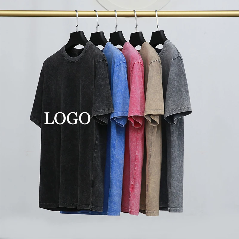 Washed color T-shirts Blank 100% Cotton O-Neck T shirt Customize Print LOGO TShirt Wholesale  Cotton T-shirt