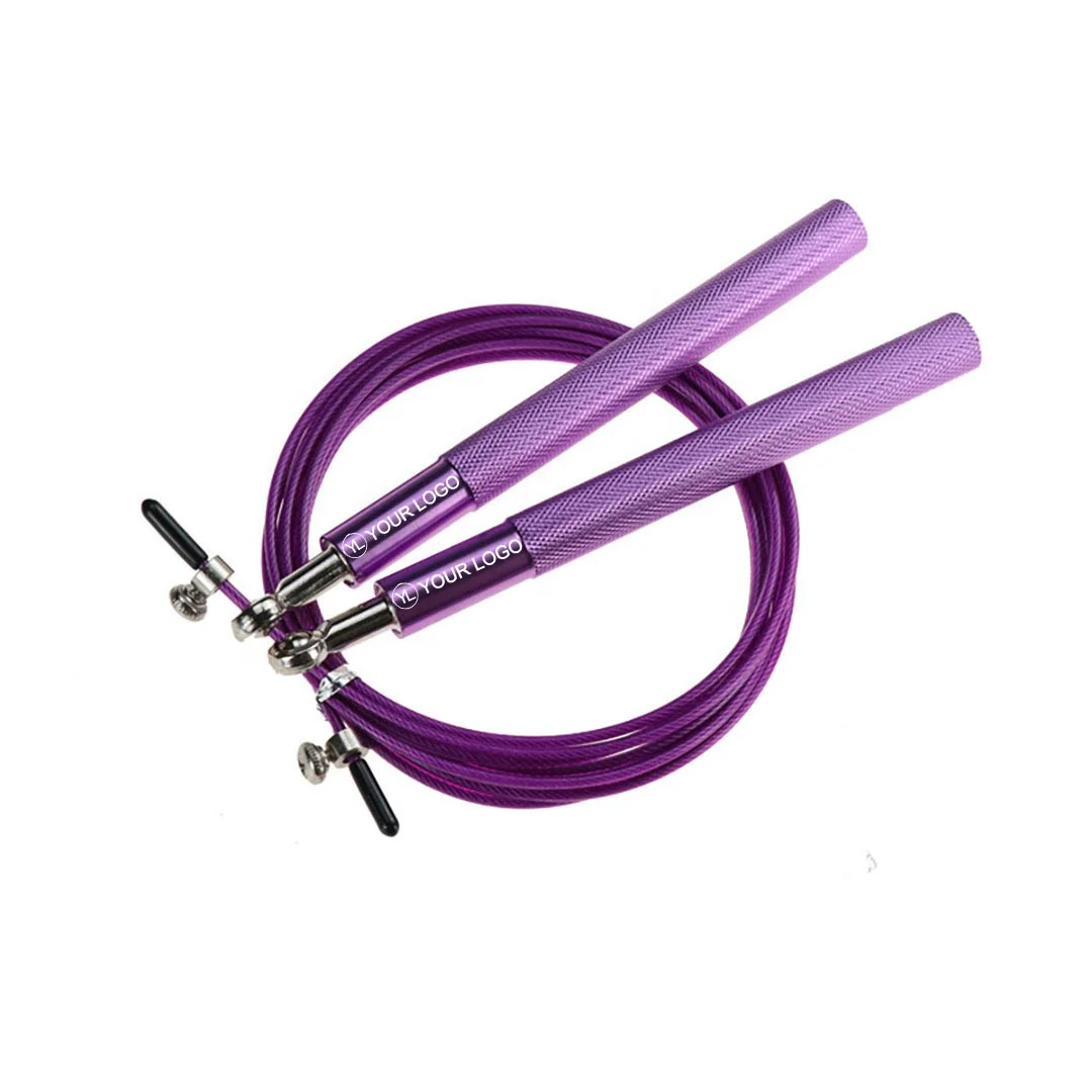 Aluminum Anti Skipping Handle 360° Swivel Ball Bearing Adjustable Steel Coated Speed Jump Rope