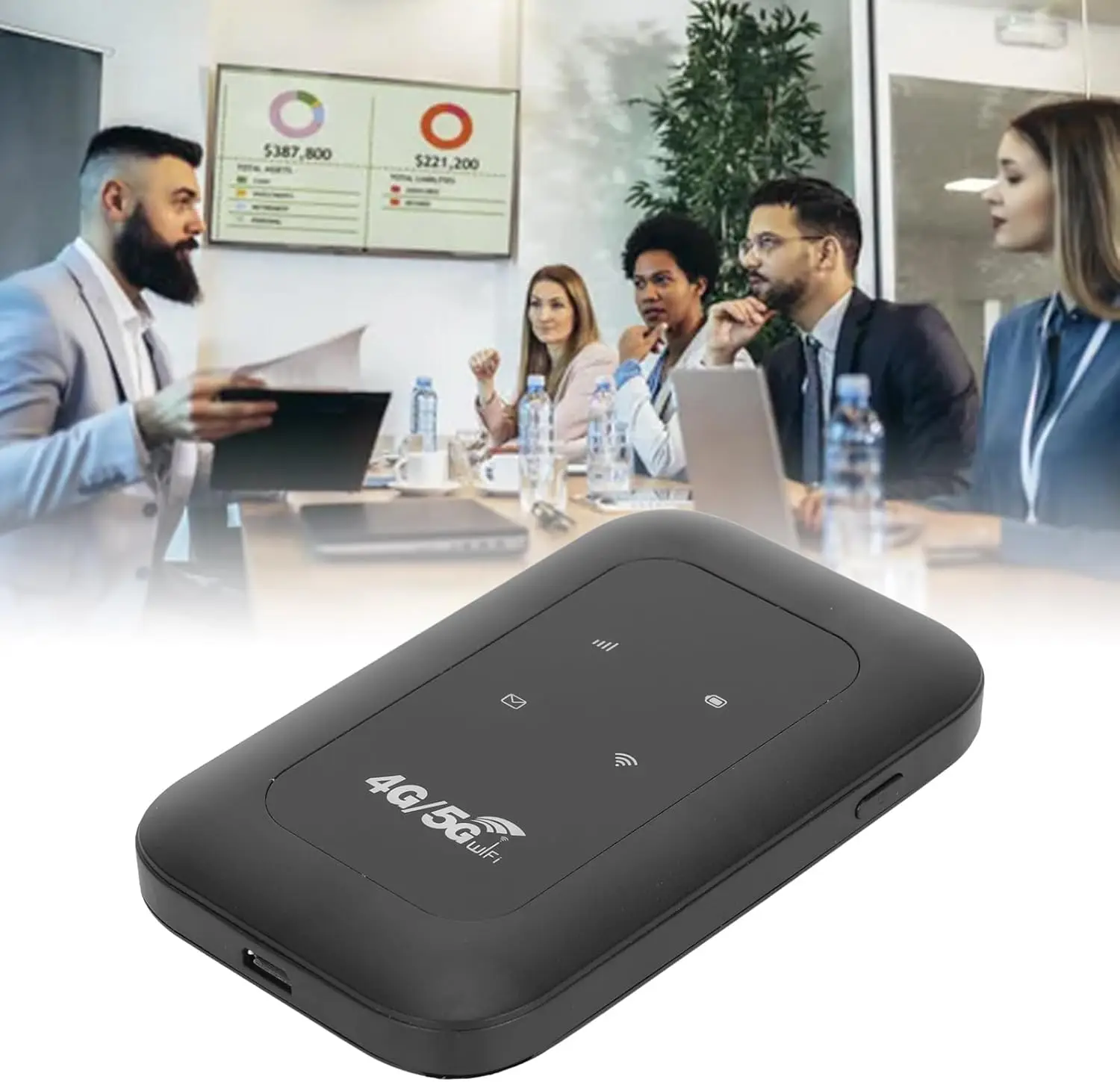 PIX-LINK Micro SIM Card Slot, 300Mbps High Speed 8 Users 2100mAh Battery Portable 4G WiFi Router for Laptop Phone Computer