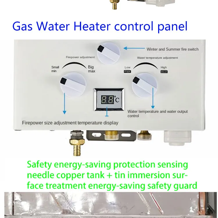 Gas Water Heater 6L 8L 10L 12L 14L 16L 20L 24L Natural Boiler Instant Gaz Propane Tankless Lpg Geyser gas power parts wholesale