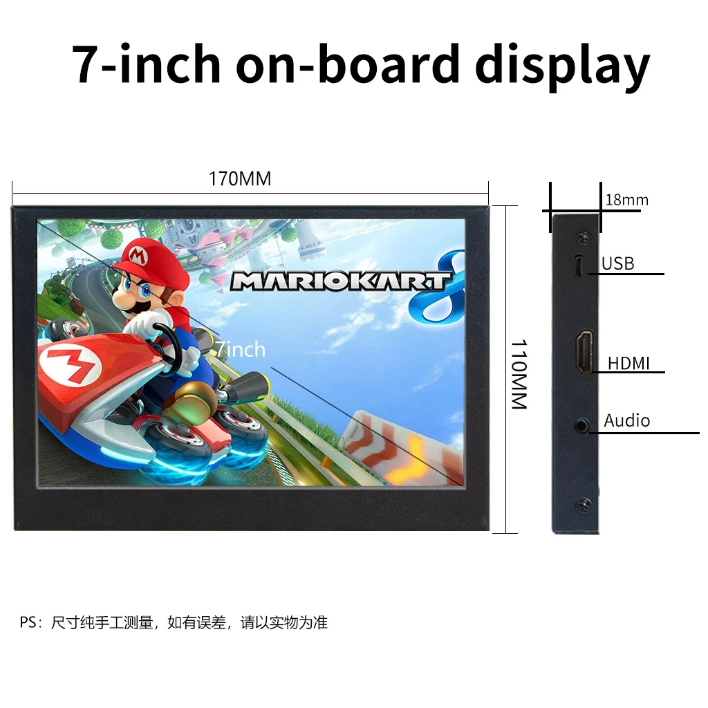 
7 inch field monitors LED Backlit FULL HD 1024x600 Camera Top Monitor Touch Screen monitor for Raspberry pi 