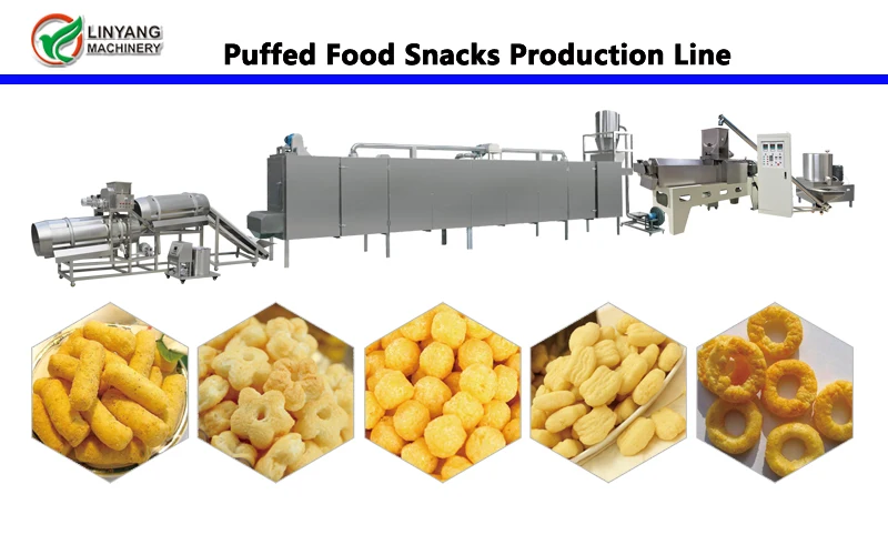 energy-saving snacks food puffing machine puffed corn rice snacks food extruder puffed snacks food baking machine