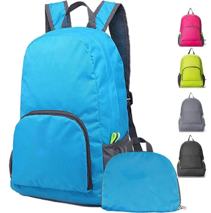 Promotional Cheap Outdoor Travel light Folding Back Pack Polyester Foldable Backpack In Stock