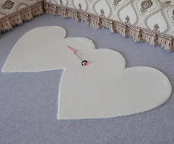 Heart shape fur rug large 2x2 soft meter faux fur rug sheepskin 8x10 rugs living room fluffy and fur