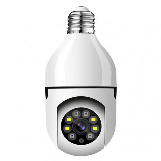 200W E27 Bulb Surveillance Camera Night Vision Full Color Automatic Human Tracking 4x Digital Zoom Video Indoor Security Monitor