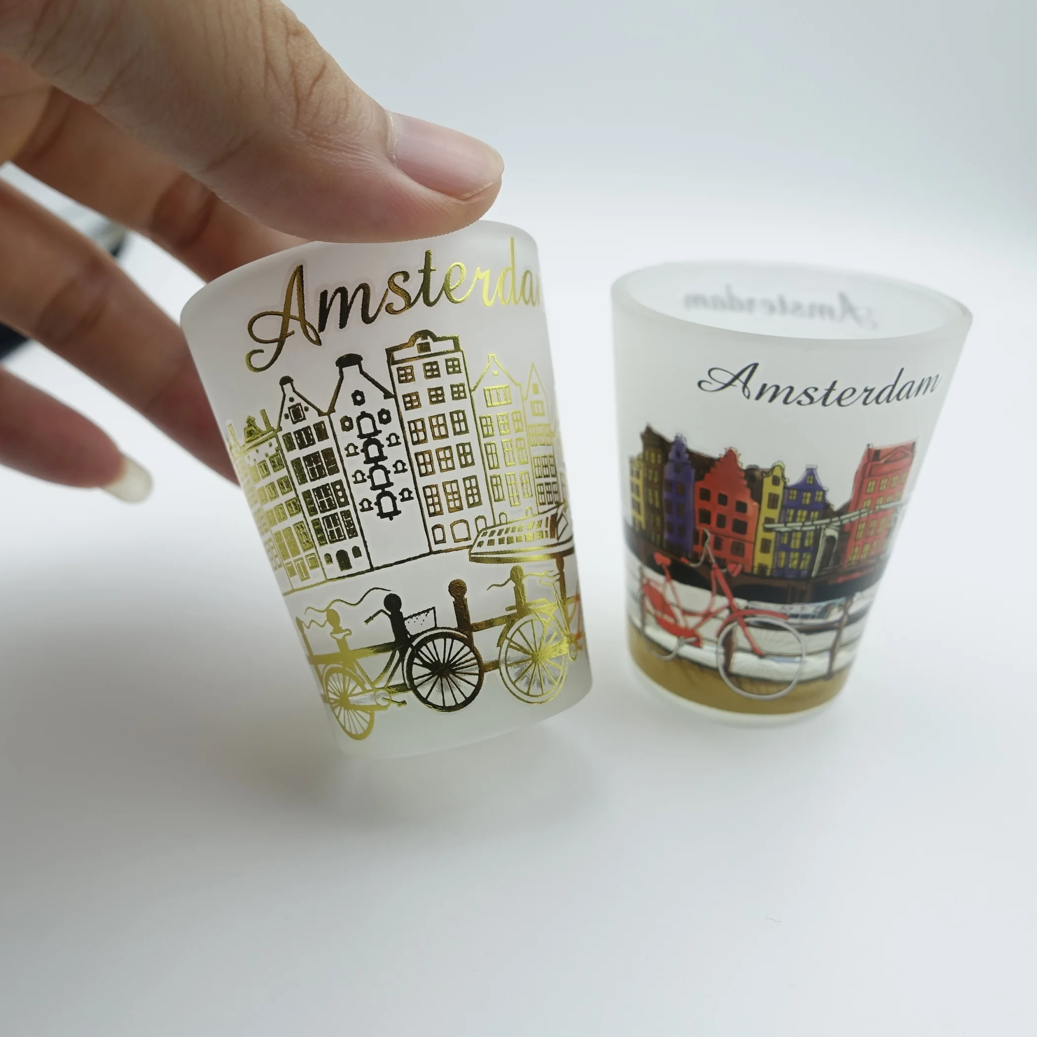 Personalized 2oz Souvenir Custom City Logo Shot Glasses coloured shot glasses sublimation Glass  Promotional gifts