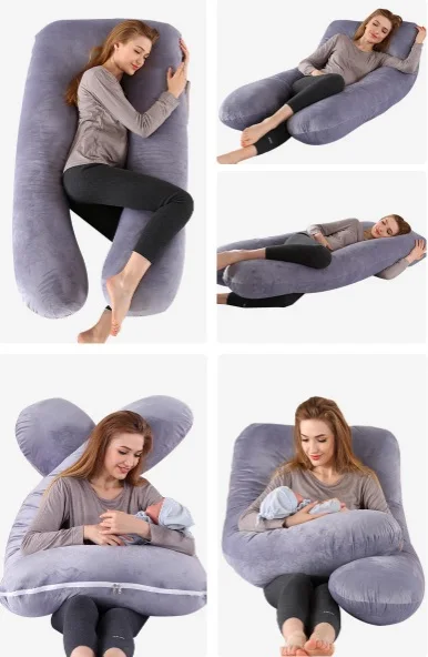 Hot sale Manufacturer Supply Full Body Maternity Pillow U Shaped Pregnancy C shape soft velvet fabric