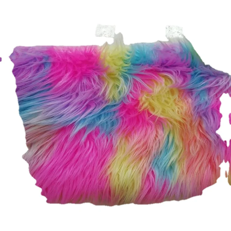 NEW design acrylic long pile faux fur jacquard fabric for coats and garments