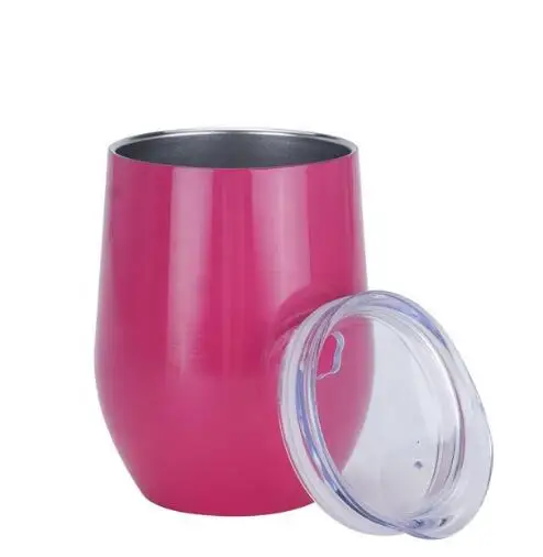 Amazon Hot Sell 600ml  Stainless Steel Insulated Wine Growler Two 12OZ Eggshell Wine Glass Tumbler Gift Set