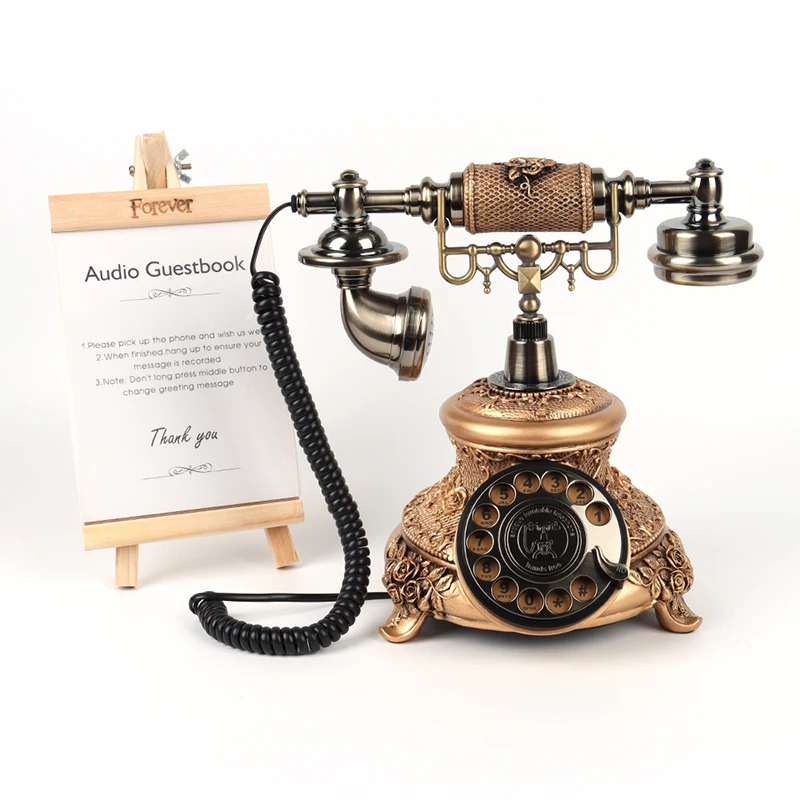 Video record audio guestbook phone for wedding decoration vintage retro audio guestbook