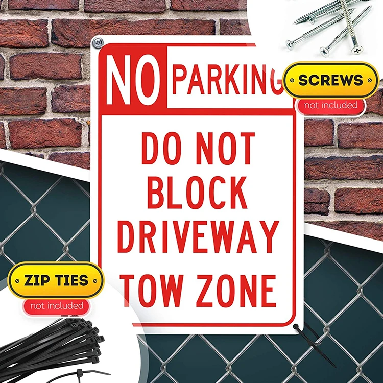 2021Quality Cheap Customized reflective No Parking aluminum Street Sign Plastic PVC Warning sign
