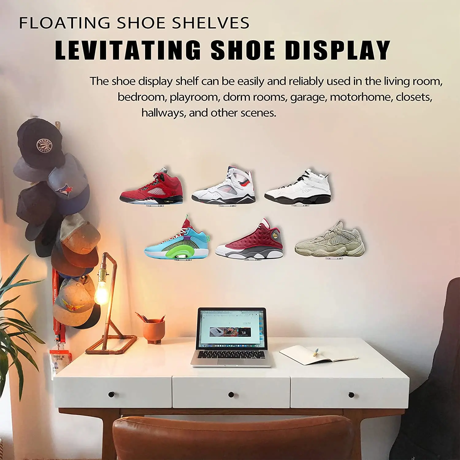 Clear Acrylic Floating Shoe Display Shelves for Wall Mount Clear Acrylic Floating Shelves for Showcase Sneaker Collection