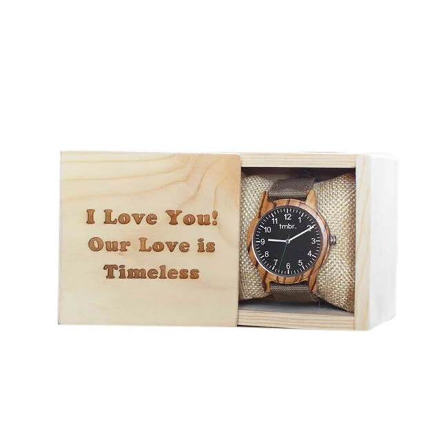 Custom Logo Wood Watch Box With Pillow Watch Storage Box