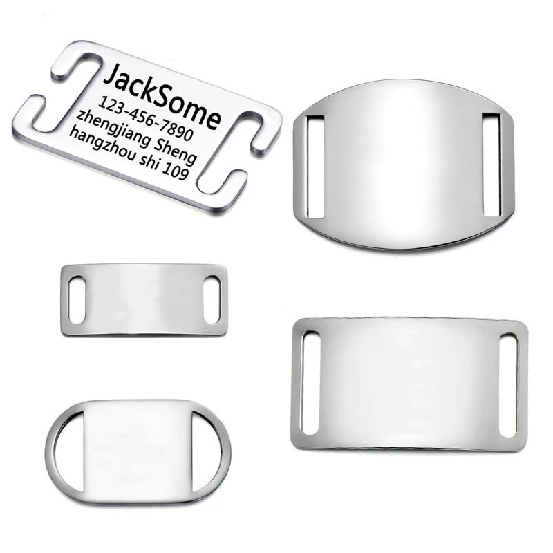 1 MOQ нержавеющая сталь пользовательское имя выгравированы Pet ID слайд-On персонализированные собаки и кошки бирки воротник бирки нержавеющая сталь