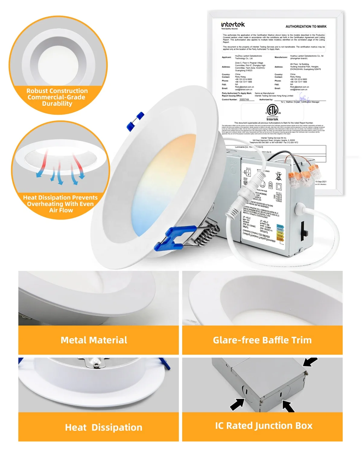Lanbot ETL 4 inch 12W LED downlight DOB Ceiling light down light 2 year warranty