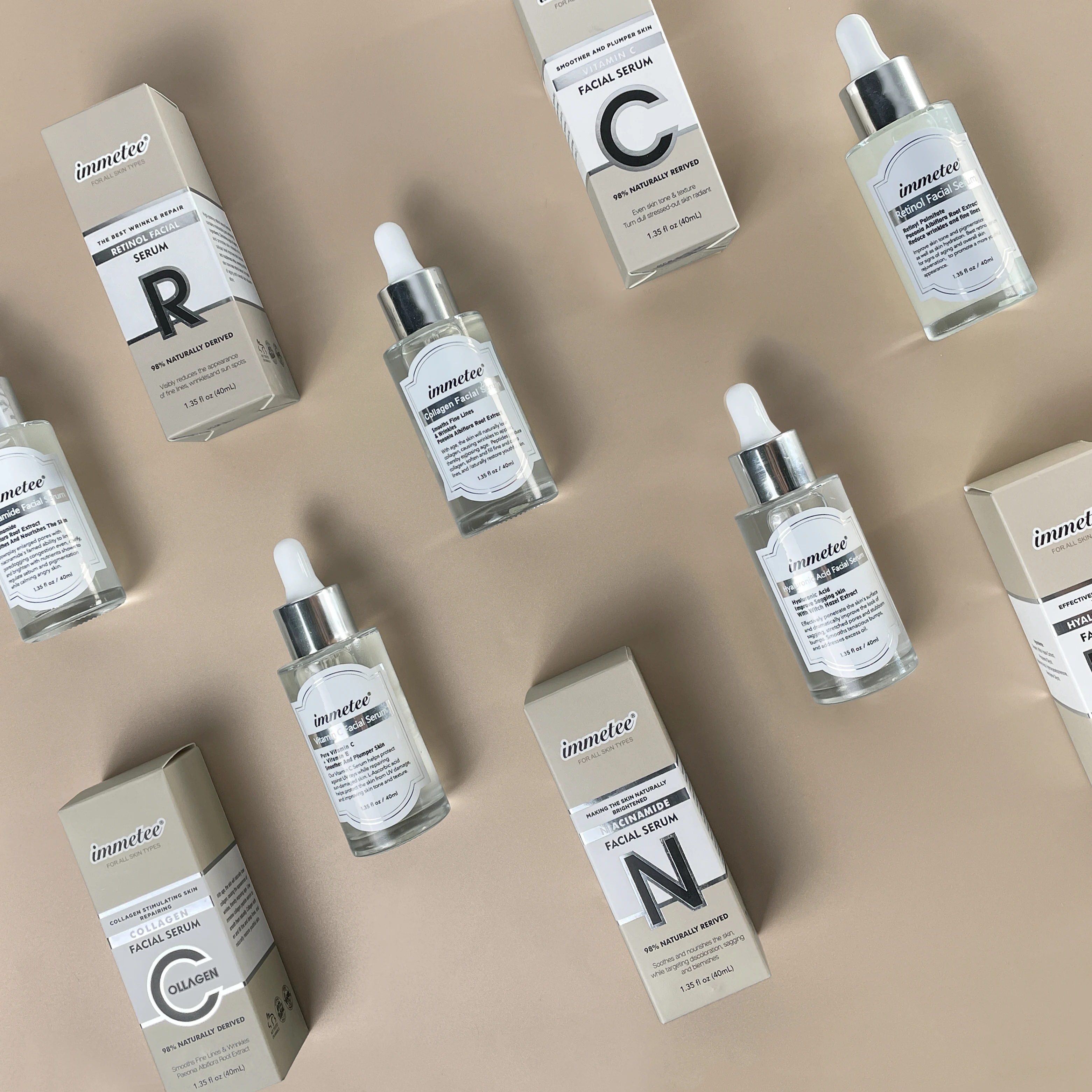 OEM/ODM Vitamin C Serum Organic Moisturizing Hyaluronic Acid Serum Hydrating Retinol Anti Ageing Facial Serum