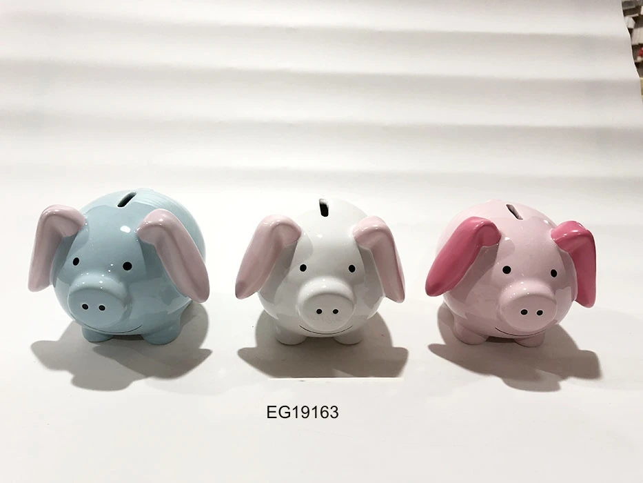 Promotional Piggy Bank Customized Money Saving Box Ceramic Piggy Pig Shape Ceramic Coin Box Piggy Money Bank