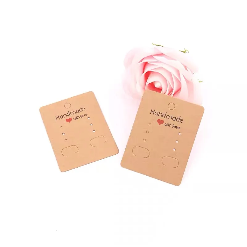 New design recycled Private Printing Paper kraft Small Size ring jewelry security label tags cards packaging price tag with logo