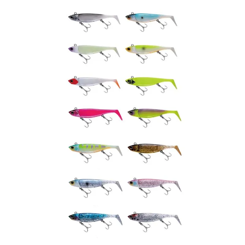 Wholesale Jig Head Soft Lure Long Casting Jig Head Paddle Tail Soft Plastic lure Black Minnow Fishing Lure