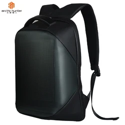 2020 Arctic Hunter Fashion High Quality WiFi Smart USB Charging Soft Shell Waterproof Control LED Screen Light Laptop Backpack