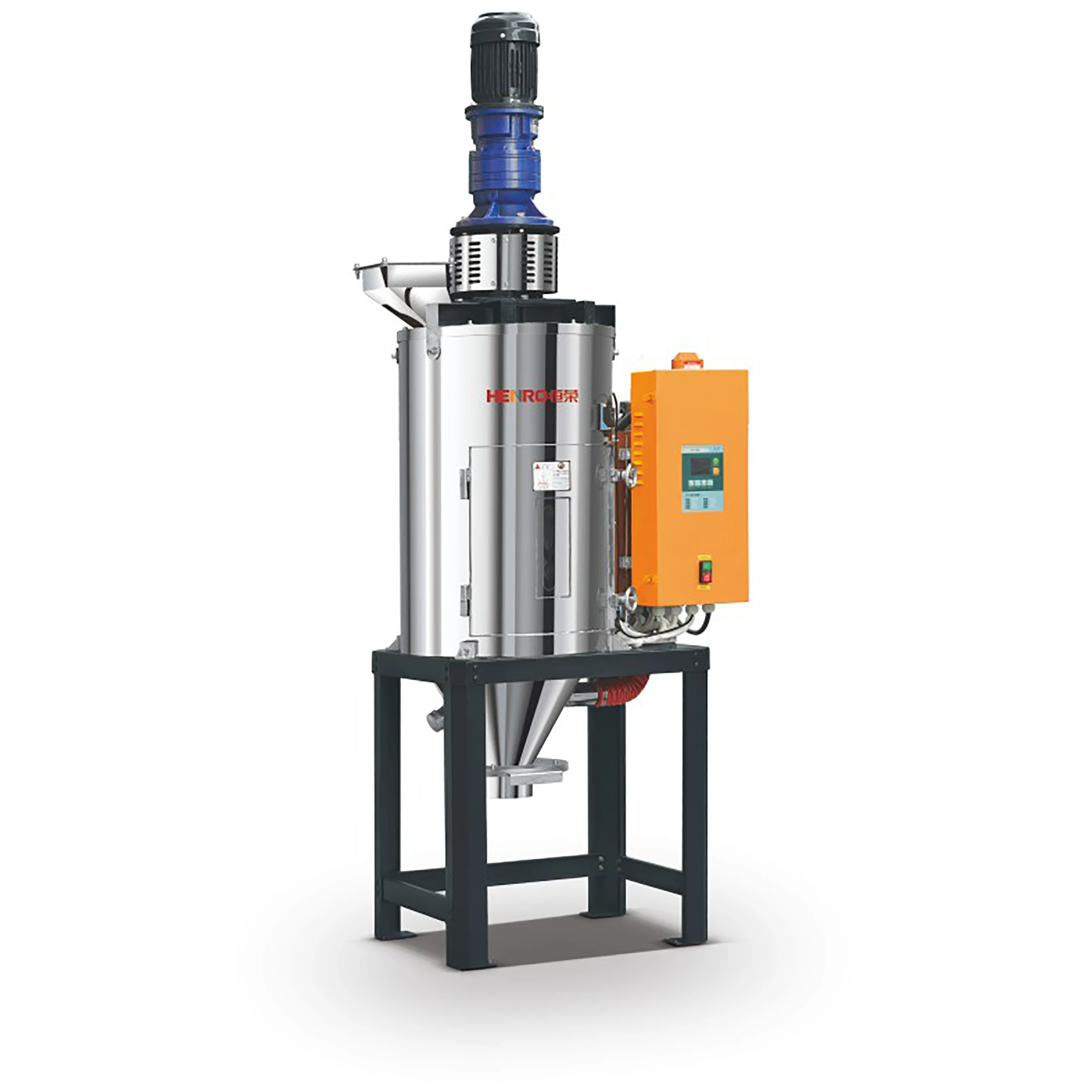 Industrial blender with dryer for plastic injection batch cabinet dryer for plastic material insulated hopper dryer