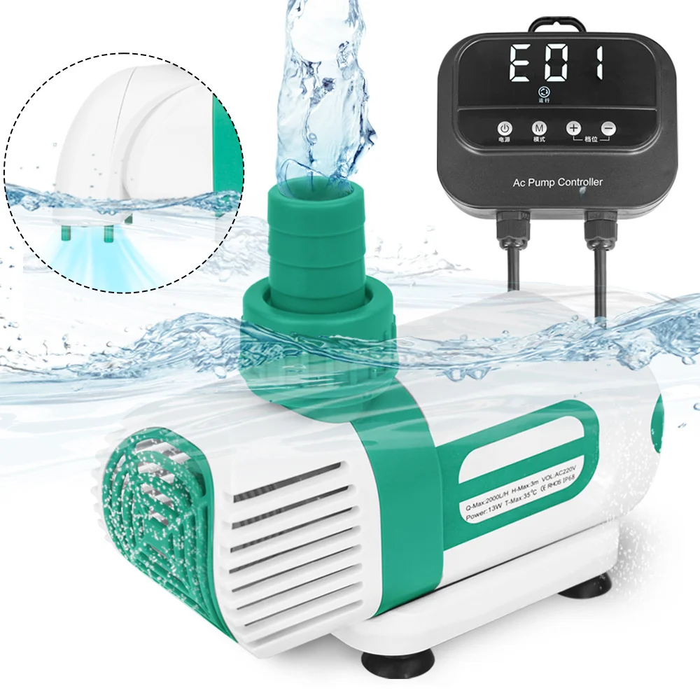 7Magic 13/18/25/40/50/60/80W Fountain Pump Filter Fish Pond Aquarium Water Pump Tank Fountain