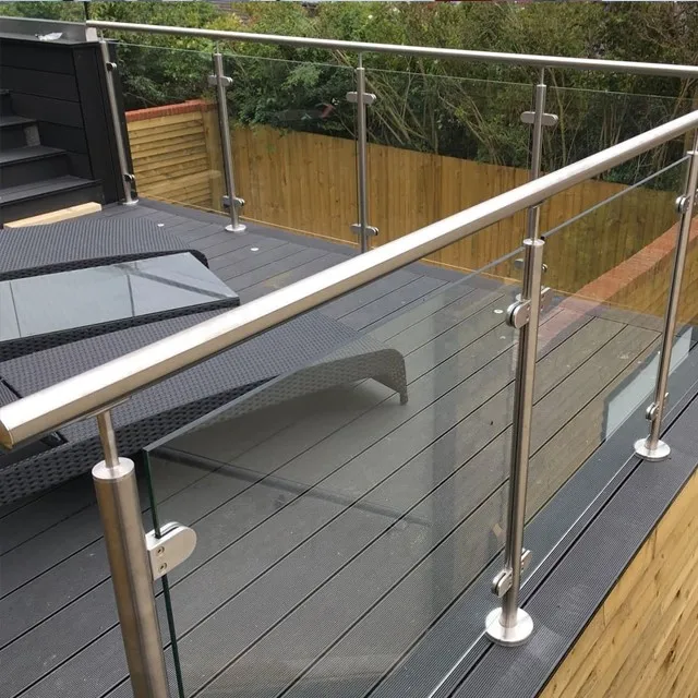Top Quality tempered glass railing with stainless steel baluster for balcony