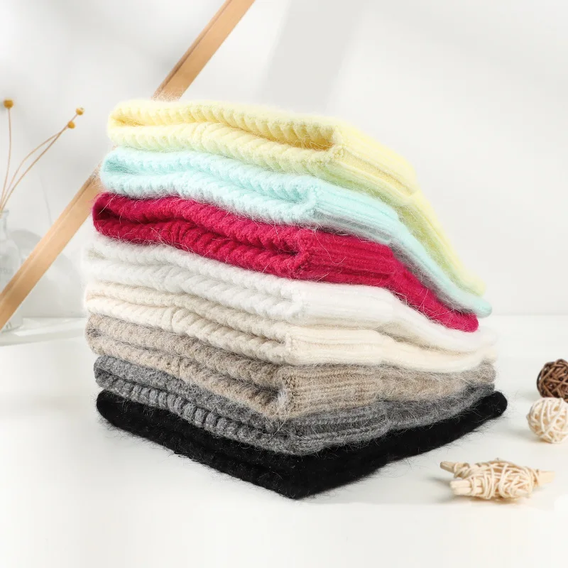 Winter Women Warm Cat Ear Knitted Double-layer  Ear Protection Beanie Hat