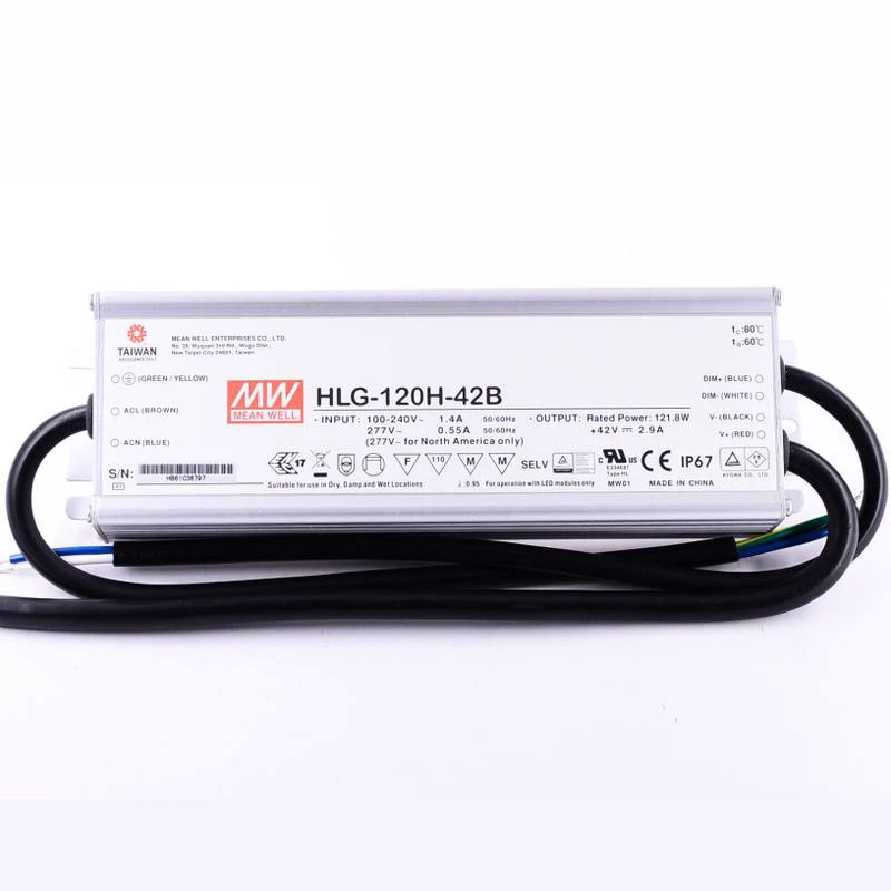 Meanwell HLG-120H Series 120W 42V Single Output Switching Power Supply HLG-120H-42 HLG-120H-42A HLG-120H-42B LED Driver