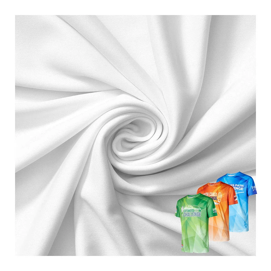 100% Polyester   High Quality   120GSM  Mesh Interlock Memory Sportswear Fabric 100% Stretchy Heat Transfer Knitted Technique