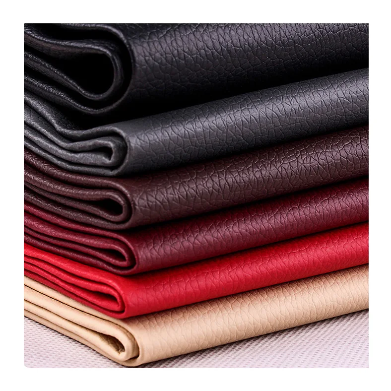 Wholesale 0.5 mm Full Grain Texture Mesh Back Synthetic Faux Vinyl PVC Fabric Leather for Bags Car Furniture Luggage Chairs