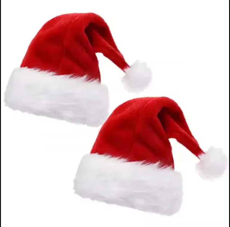 Christmas Hat Xmas Cap Holiday for Adults Unisex Santa Hat For Party Supplies Celebration Hat Caps