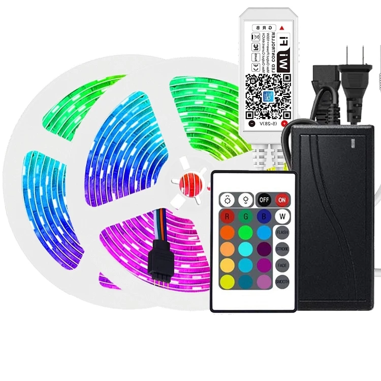 New product hot selling dc 12v 24v water proof long wifi music app smd 5050 light led strips